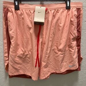 Nike Running Shorts Men XXL Dri-Fit Red Orange Standard Fit 7” Length
